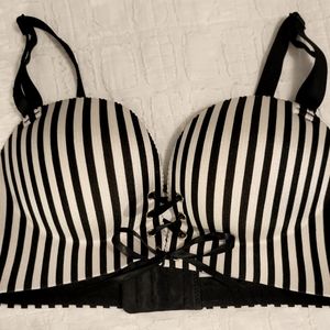 Black and white stripe bra
